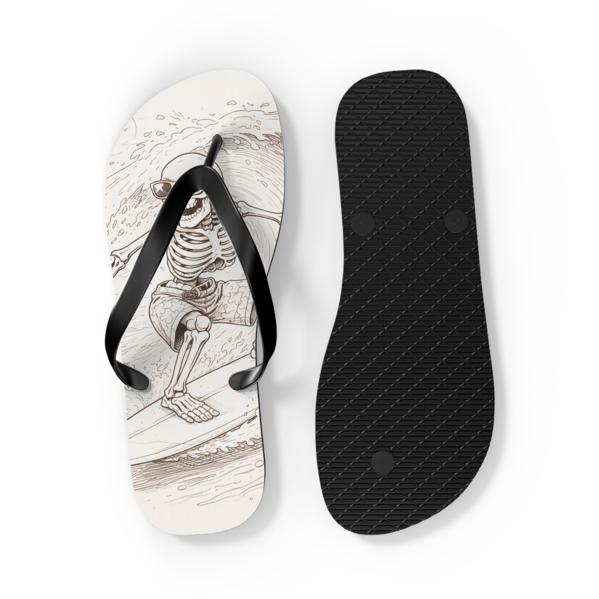 Skeleton Surfer Flip Flops