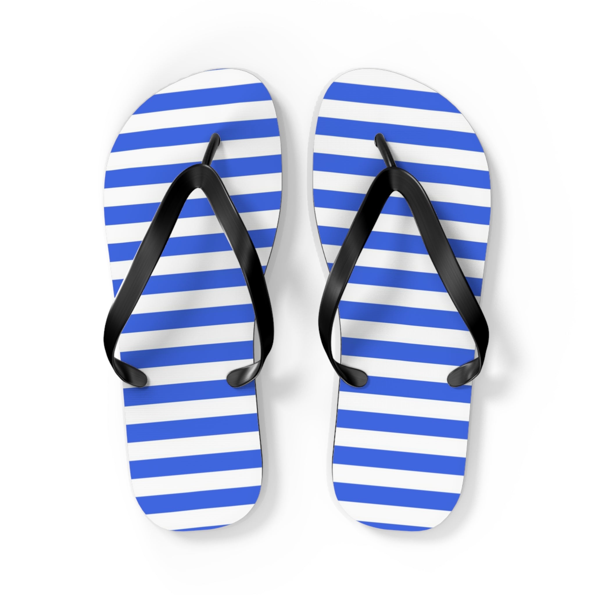 Blue Striped Flip Flops