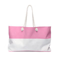 Pink & White Striped  Travel Tote