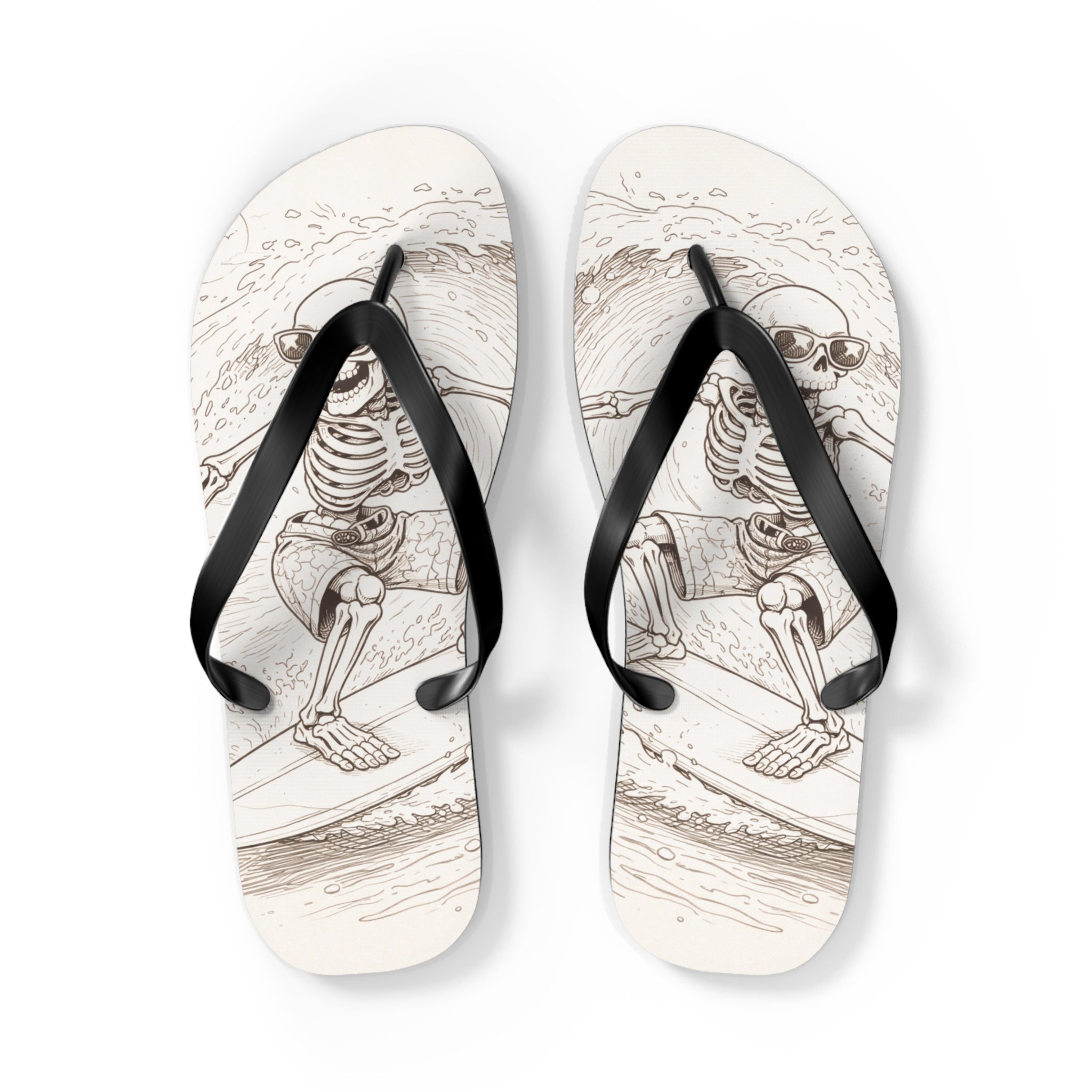 Skeleton Surfer Flip Flops