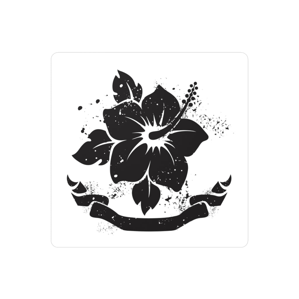 Hibiscus Kiss-Cut Vinyl Decal — Tropical Flower Window Sticker