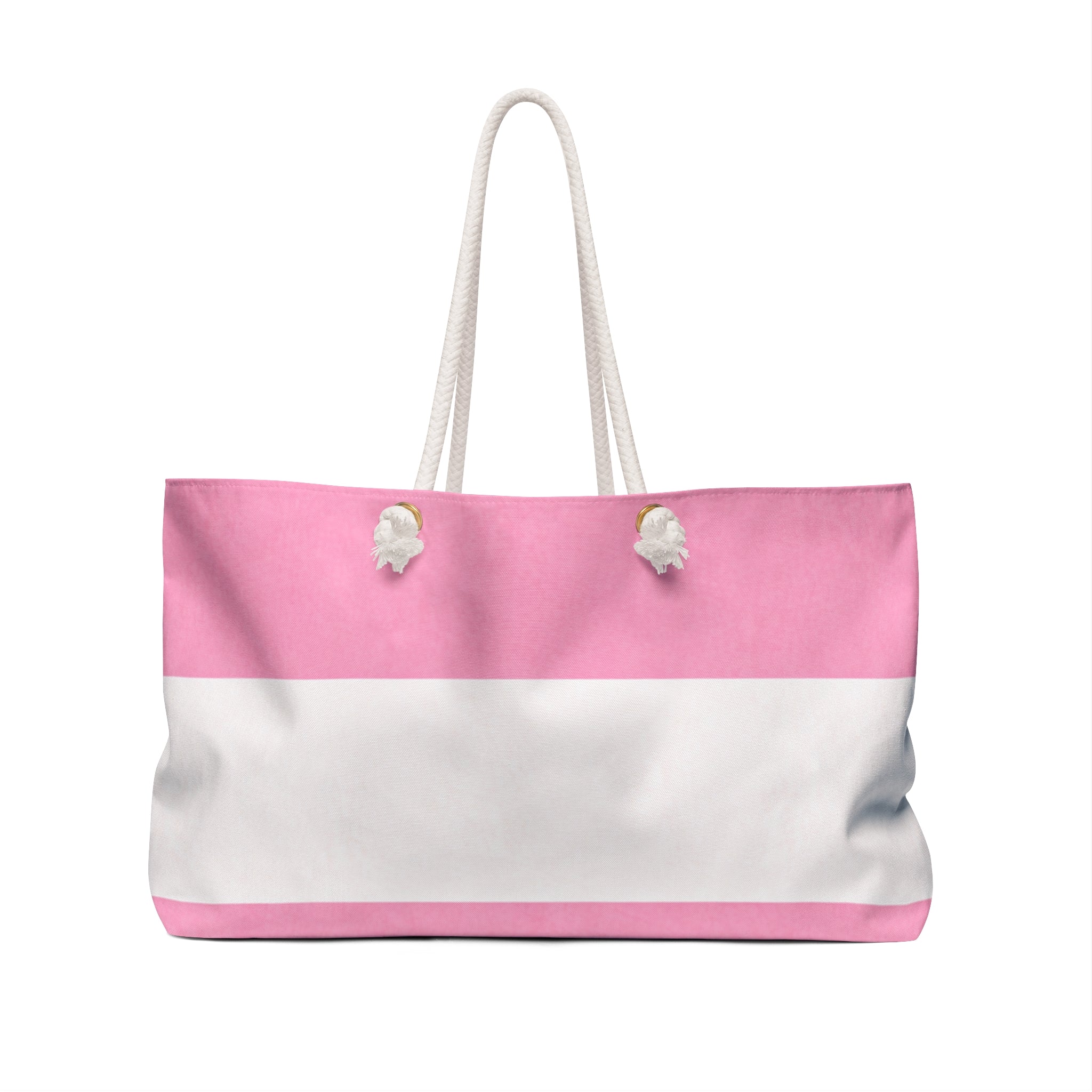 Pink & White Striped  Travel Tote