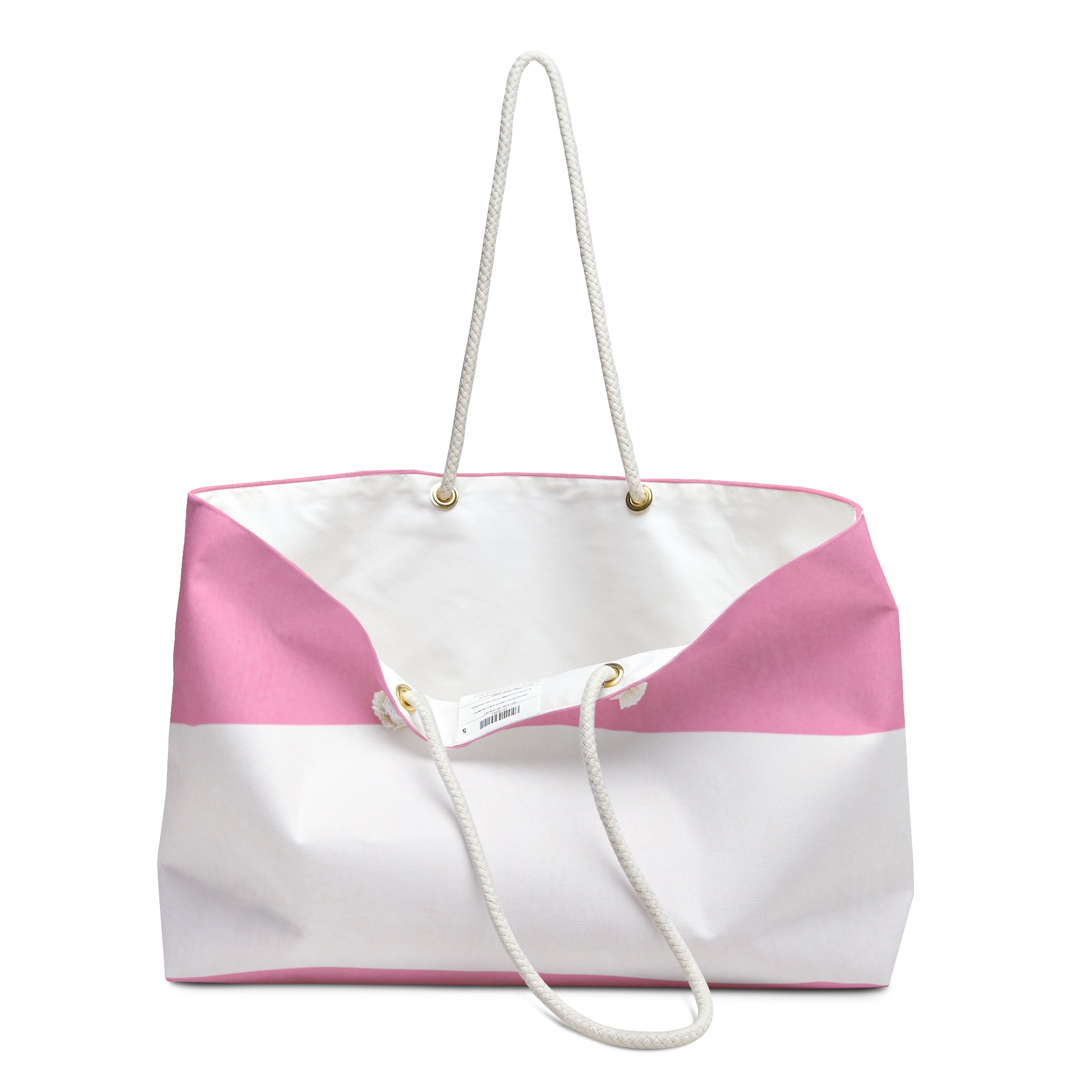 Pink & White Striped  Travel Tote