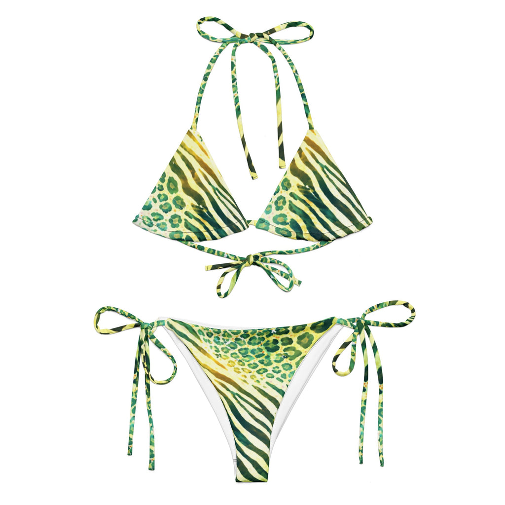 Green Print string bikini
