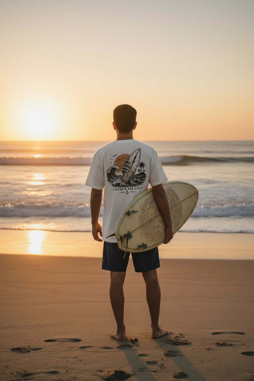Skull and Surf Board classic tee